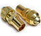 Loops 2x GOLD TV Aerial Male Connectors - Coaxial/Coax RF Cable Plug - Freeview Grip End