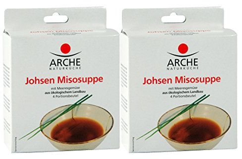 Arche Johsen Miso Suppe (4 Beutel à 15g) Bio Miso, 2er Pack (2 x 1 l)