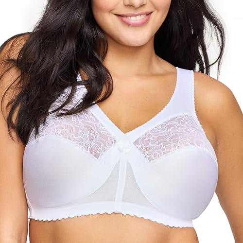 Glamorise Femme Magiclift Grand #1000 Soutien gorge de maintien sans armature, Blanc, 135D EU