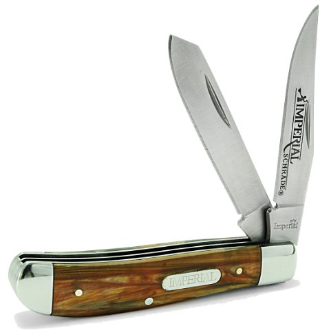 Schrade Unisex – Erwachsene Imperial, Taschenmesser, Medium Trapper, Länge geschlossen: 8.89 cm, Silber/schwarz, Einheitsgröße