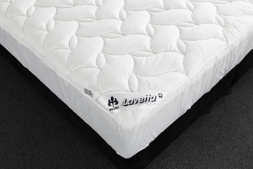 Irisette Lavetta Wasserbettauflage MITTIG TEILBAR Spannauflage Spannbettauflage Wasserbettbezug auch Übergrössen, 180 x 220 cm