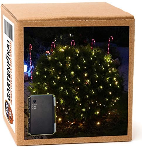 Gartenpirat Batterie-Lichternetz 2 x 2 m 160 warmweiße LEDs mit Timer - Innen & Außen - ganzjährig nutzbar - Deko für Garten Balkon Schlafzimmer & Party