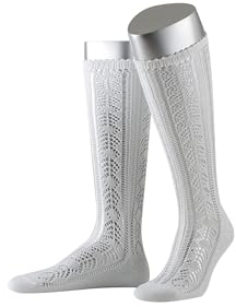 Lusana Damen Trachtenstrümpfe Trachtenstutzen Lara, Gr. 39/40 (Herstellergröße: 38-40), Weiß (weiß 26)