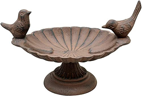 Cast Iron Bird Bath Seed Feeder Feeding Station Tray Dish