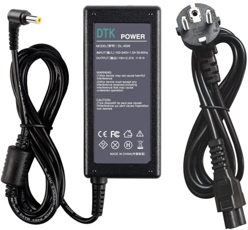 DTK Netzteil für ACER Laptop 19V 2,37A 45W Notebook Laptop Ladekabel für ACER Aspire netzteil Stecker Ladegeräte Netzteile für tragbare Computer Netz Batterie Stromversorgung (5,5 x 1,7mm)