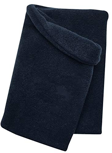Wollhuhn Warmer Jungen/Mädchen UNSER WÄRMSTER Winter Loop/Schlauchschal/Schlupfschal Zwei Lagen Fleece (Einfarbig Dunkelblau)