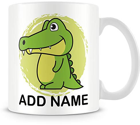 MUGGZ Crocodile Mug - Personalised Cup with Name - Gift for Kids – Custom Funny Coffee Mug – Unique Gift for Friends & Family