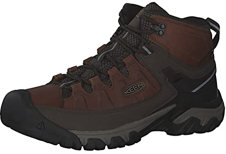 KEEN Men's Targhee 3 Mid Height Waterproof Hiking Boots, Chestnut/Mulch, 10.5