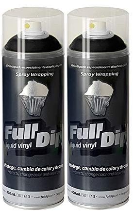 Sophisticauto 2 x Full Dip Nero Opaco 400ml Vernice Removibile