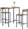 SoBuy Conjunto Mesa Alta de Cocina con 2 taburetes Altos – Mesa Barra Cocina 100 cm Altura – Ahorra Espacio para Comedor pequeño, balcón o Cocina – Estilo Industrial Madera y Metal OGT03-XL