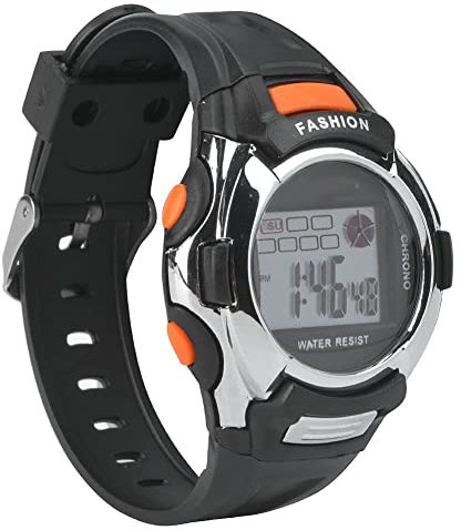 Alomejor Kinder Digitaluhr, Jungen Mädchen Elektrische Uhr Outdoor Sports Digitaluhr mit Leuchtfunktion & Wasserdichten Gebrauch(schwarz)