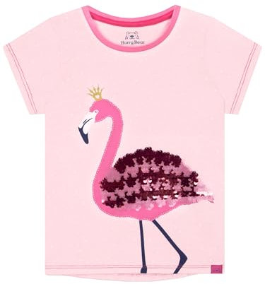 Harry Bear Mädchen Tshirt | Flamingo T-Shirt Kinder | Süßes Tshirt Mädchen | Kinder T Shirt Für Den Sommer | Rosa 98