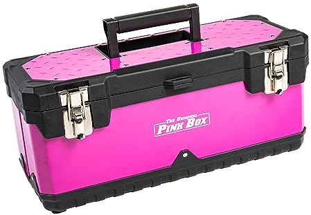 The Original Pink Box 20-Inch Portable Steel Toolbox With Removeable Tray (PB20PTB)