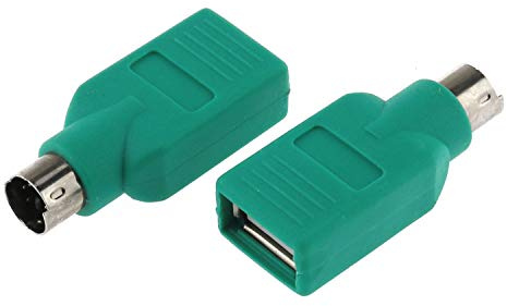 DGZZI Adaptador USB a PS2, 2 unidades, USB hembra a PS/2 macho, adaptador convertidor para ratón y teclado