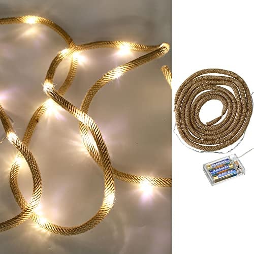 Lichterkette Seil mit 20LED ca. 200cm warmweiß Leuchtschnur Lichterschnur Schnur batteriebetrieben(1 x Seil Lichterkette 220cm)