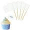 100PCS Blank Toothpick Flags Kraft Paper Food Labels (3.5 * 2.5cm) Fruit Picks for Party Food, Cheese Plate & Cupcake Toppers, Cheese Label, Baby Shower Names, Fruit Salad Cocktail Sticks, White