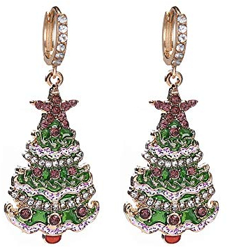 BSLVWG Festliches Ohrstecker-Schmuck-Weihnachtsset, Weihnachten, niedlich, Teenager, Geschenke, Frauen, Mädchen, für Kinder, Ohrringe, Katze, Ohrringe für Frauen (Weihnachtsbaum)