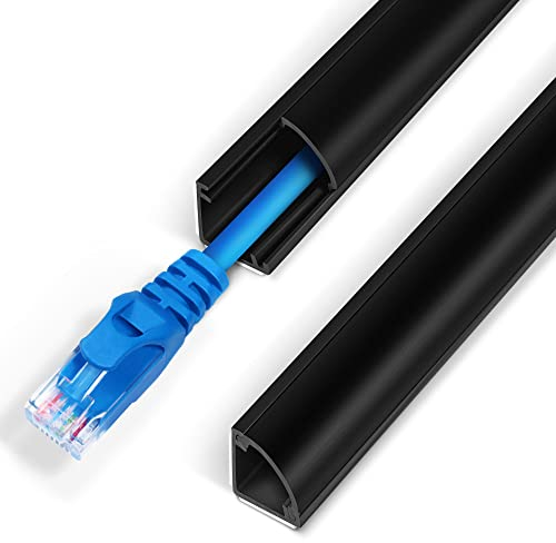215,9 cm Eckkabelk, Einseilk, Kabelk zum Bemalen, Kabelmanagementk für Wand, Bodenleiste, Decke - 12,7 x 43,2 cm (B x L), Schwarz