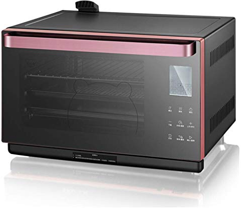 28L Mini Four Ménage Multifonction Four à Vapeur Tout-en-Un 30 Types de MenuTiming Porte en Verre Trempé Double Couche Réservoir d'Eau 1.2L avec Accessoires 2050W