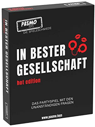Pasmo Bester Gesellschaft Hot Edition-Gesellschaftsspiele für Erwachsene-Silvester Trinkspiel Karten zum Spieleabend, Party Kartenspiel JGA Spiel, 38888, Rot und Schwarz