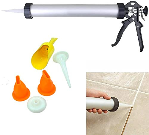 Heavy Duty Mortar Pointing & Grouting Gun Set Walls Tiles Fill Gaps Patio Slabs Cement Applicator Tool Durable