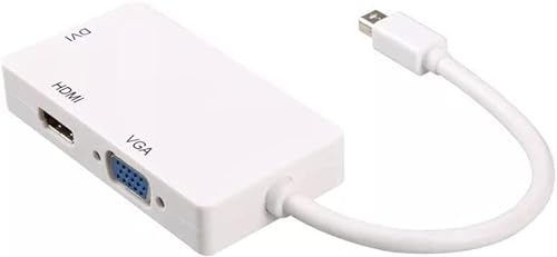 3-in-1 Mini DP a HDMI, DVI, adattatore VGA 4K Mini Displayport Converter, Thunderbolt 2 a VGA HDMI DVI (da maschio a femmina) per MacBook, PC, proiettore, Surface Pro