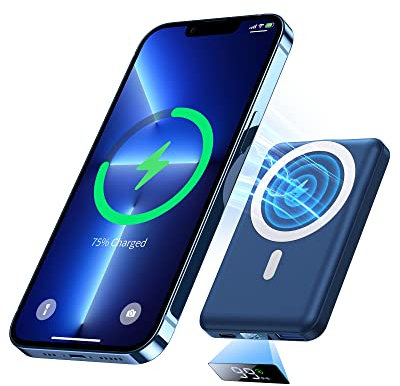 Yiisonger Power Bank 10000mAh, Caricabatterie Portatile Magnetico Wireless PD 22.5W Ricarica Rapida USB QC3.0 Display LED Tipo-C Batteria Mag-Safe per iPhone 12/13/14/Mini/Pro/Pro Max