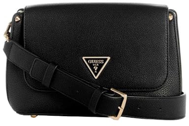 GUESS Damen Meridian Flap Shoulder Bag Schultertasche, Schulterklappe, Schwarz