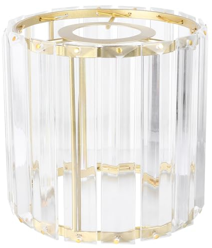 Housoutil Crystal Ceiling Light Lamp Shade, 4cm Golden Small Frosted Glass Replacement Lampshades, Wall Lights European Lampshade, Iron Art Lampshade for Living Room Bedroom Bathroom