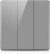 ZFQ Interruptor de botón basculante grande de 2 vías, moderno panel de pared de cristal acrílico gris, interruptor de luz triple eléctrico, 3 bandas, 2 vías, 16 A, 250 V