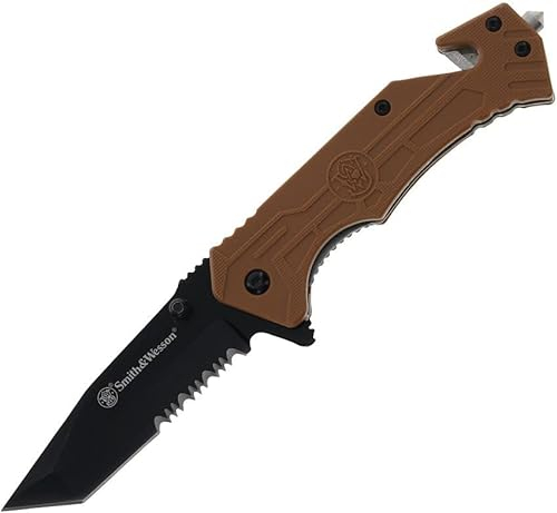 Smith & Wesson Taschenmesser H.R.T. mit Glasbrecher und Gurtschneider – Zuverlässiges Notfallwerkzeug und Outdoor-Begleiter