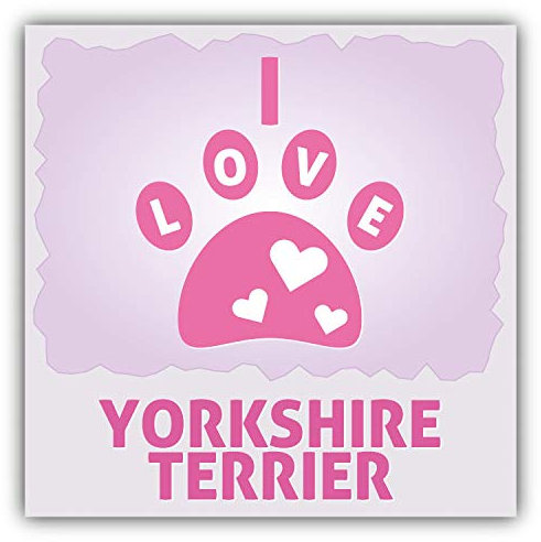 WildeBabsKLBT 12 cm Hochwertiger Premium Autoaufkleber Sticker Selbstklebende Folie Pfote Ich Liebe I Love Yorkshire Terrier H1506
