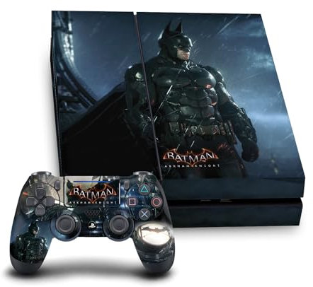 Head Case Designs Offizielle Batman Arkham Knight Batman Grafiken Vinyl Haut Gaming Aufkleber Abziehbild Abdeckung kompatibel mit Sony PlayStation 4 PS4 Console and DualShock 4 Controller Bundle