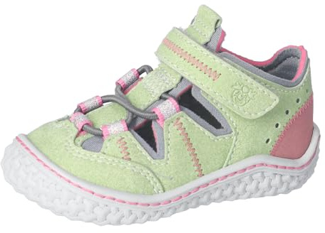 RICOSTA Mädchen Kletthalbschuhe Jerry, Baby und Kleinkinder Lauflernschuhe, Weite: Mittel, waschbar,vegan, Avocado/Graphit/pink (520), 21 EU