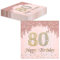 TOPWAYS 80 Geburtstagsdeko Servietten 60 Stück, Roségold Papier Party Servietten Tischdeko für 80. Geburtstag Mädchen Frau Frauen Party Happy Birthday Servietten Decorations (80)