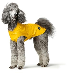 HUNTER Hunde-Regenmantel Milford, Farbe: gelb, ergonomische Passform für optimalen Schutz, individuell verstellbar, Reißverschluss für Geschirrträger, pflegeleicht & waschbar bei 30 °C, Größe: 50