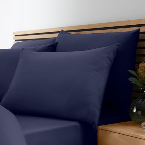 Catherine Lansfield So Soft Non-Iron Standard Pillowcase 4 Pack Navy Blue