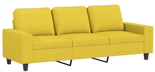 vidaXL 3-Sitzer-Sofa Hellgelb 180 cm Stoff
