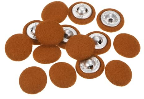 QUARKZMAN 10 Stück Stoffbezogene Knöpfe 15mm Runde Plüsch Bezogene Metall Knopf Stoff bedeckt mit Metallschaft Nähknöpfe Bastelknöpfe zum Nähen Basteln für Anzüge Strickjacke, Braun