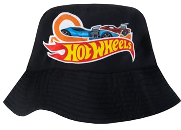Hot Wheels Hut | Fischerhut Für Jungen | Sonnenhut Kinder | Auto Hut | Schwarz | One Size