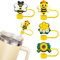 Bienen-Strohaufsatz für Stanley 40, 850 ml, Silikon-Trinkhalm-Abdeckungen für Stanley-Becher, Zubehör, gelbe Sonnenblume, Silikon-Schutzdeckel, 4 Stück