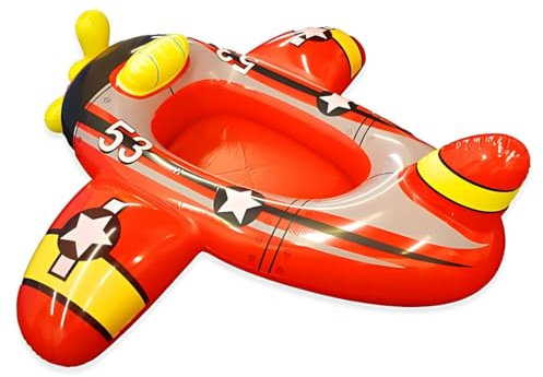 ADEPTNA Kids Inflatable Swimming Pool Boat Float - Fun Water Ride-On Beach Lounger for Summer Holiday (PLANE)