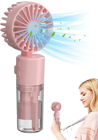 Ventilador de pulverización personal,Ventilador de nebulización portátil de mano, Ventilador de refrigeración por agua plegable, Ventilador de niebla de agua pulverizada con cordón para viajes, playa,