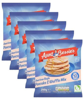 American Style Pancake & Waffle Mix – 5 x 200g Bags – Fluffy Pancakes or Crispy Waffles – Easy To Use Mix for Sweet or Savoury Breakfasts - 5 Pack