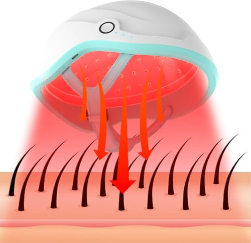 LLLT Laser Helm für Haarwachstum Haarausfall, FDA Genehmigt Drahtlos Rotes Licht Therapie Kappe für Haarwuchs Behandlung mit Medizinischen Laserdioden, Stimuliert das Haarwachstum für Männer Frauen