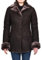 Divergent Retail Mac-Mantel für Damen, echtes Schaffell, mittellang, klassischer Stil, Braun Kaia, braun, 44