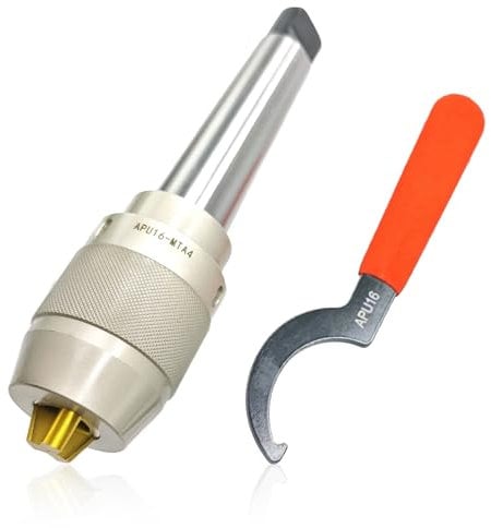 Lzcdelyxiao MT4 Keyless Drill Chuck - Special Titanium Coated Integral Chuck, 1/8-5/8 (3-16mm), APU16 Spanner Wrench, Self-Tightening, Heavy Duty