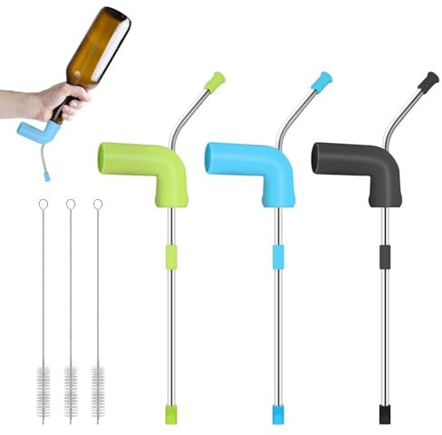 Beer Snorkel Beer Snorkel Party Dispenser Beer Bong Funnel with 3 Cleaning Brushes for Home Bar Club Pack of 3
