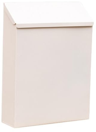 LOVIVER Wall Mounted Mailbox Letter Box Sturdy Practical Metal Postbox Simple Drop Box Iron Mail Box for Porch Office Gate Front Door, White