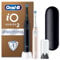 Oral-B iO 2 Duo Brosses A Dents Electriques Pour Adultes, Noire et Rose Clair, 3 Modes De Nettoyage, Doux Pour Les Gencives, Brossage Souple, 2 Brossettes Oral B De Rechange, Chargeur, Etui De Voyage